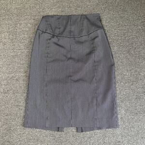 Y2K Express Design Studio Pencil Skirt Women’s 6 Black White Pinstripe Side Zip